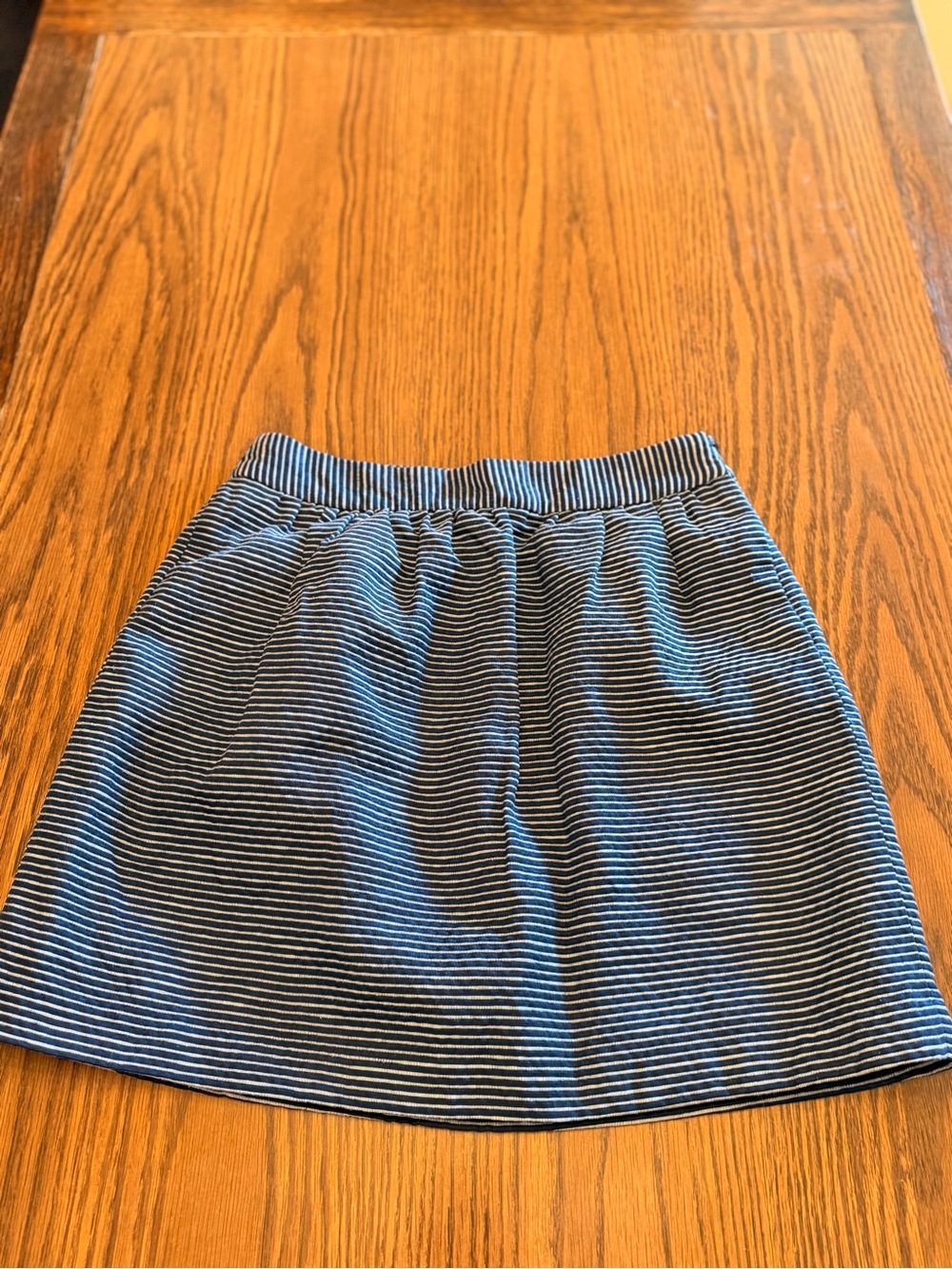 Banana Republic Navy and White Striped A-Line Skirt lined